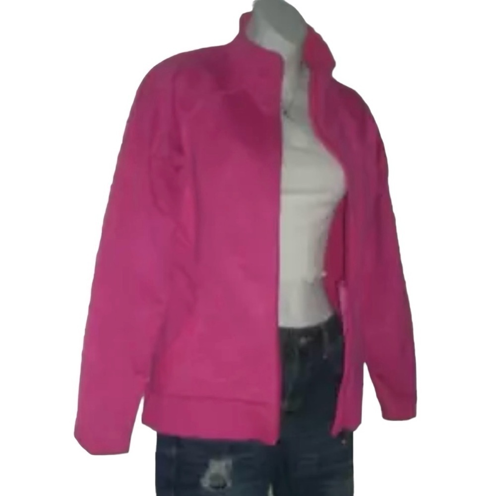 Under Armour Jacket Cold Gear Bright Pink Splatter Barbie Workout Athleisure Gym - Picture 4 of 14